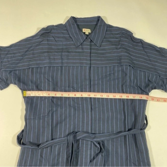 Cremieux Claudia Stripe Midi Shirt Dress Blue Size 4 - Picture 6 of 7